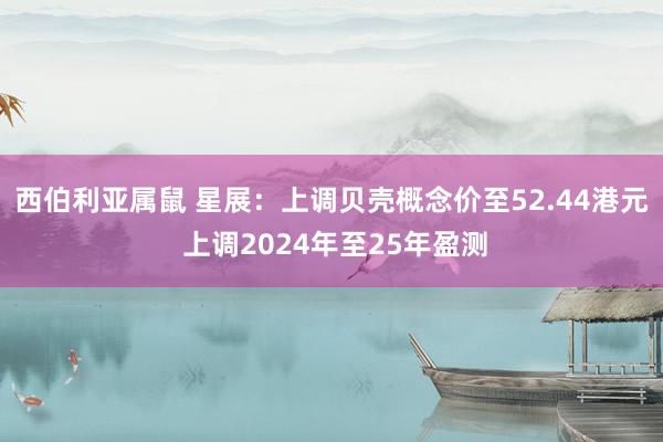 西伯利亚属鼠 星展:上调贝壳概念价至52.44港元 上调2024年至25年盈测