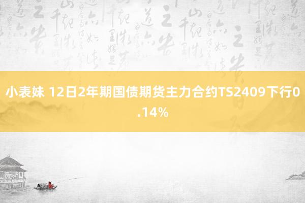 小表妹 12日2年期国债期货主力合约TS2409下行0.14%