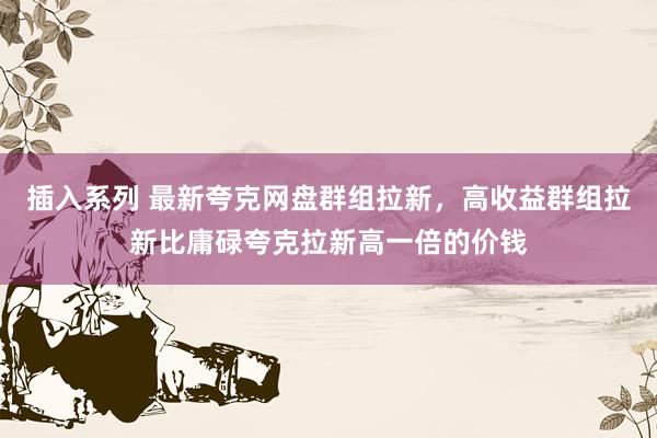 插入系列 最新夸克网盘群组拉新，高收益群组拉新比庸碌夸克拉新高一倍的价钱