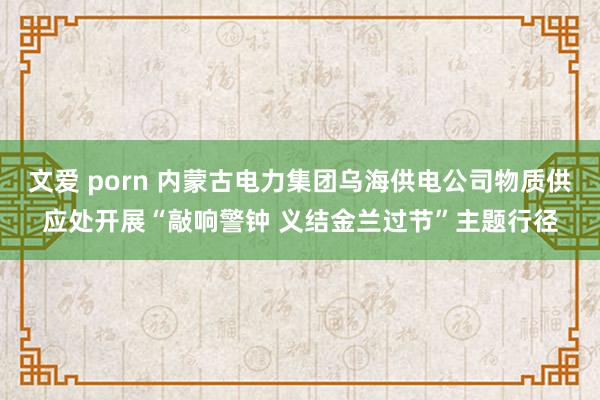 文爱 porn 内蒙古电力集团乌海供电公司物质供应处开展“敲响警钟 义结金兰过节”主题行径