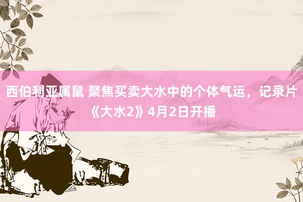 西伯利亚属鼠 聚焦买卖大水中的个体气运，记录片《大水2》4月2日开播