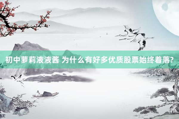 初中萝莉液液酱 为什么有好多优质股票始终着落?